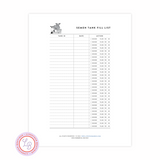 Semen Tank Fill List