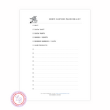 Packing List - Show Clothes