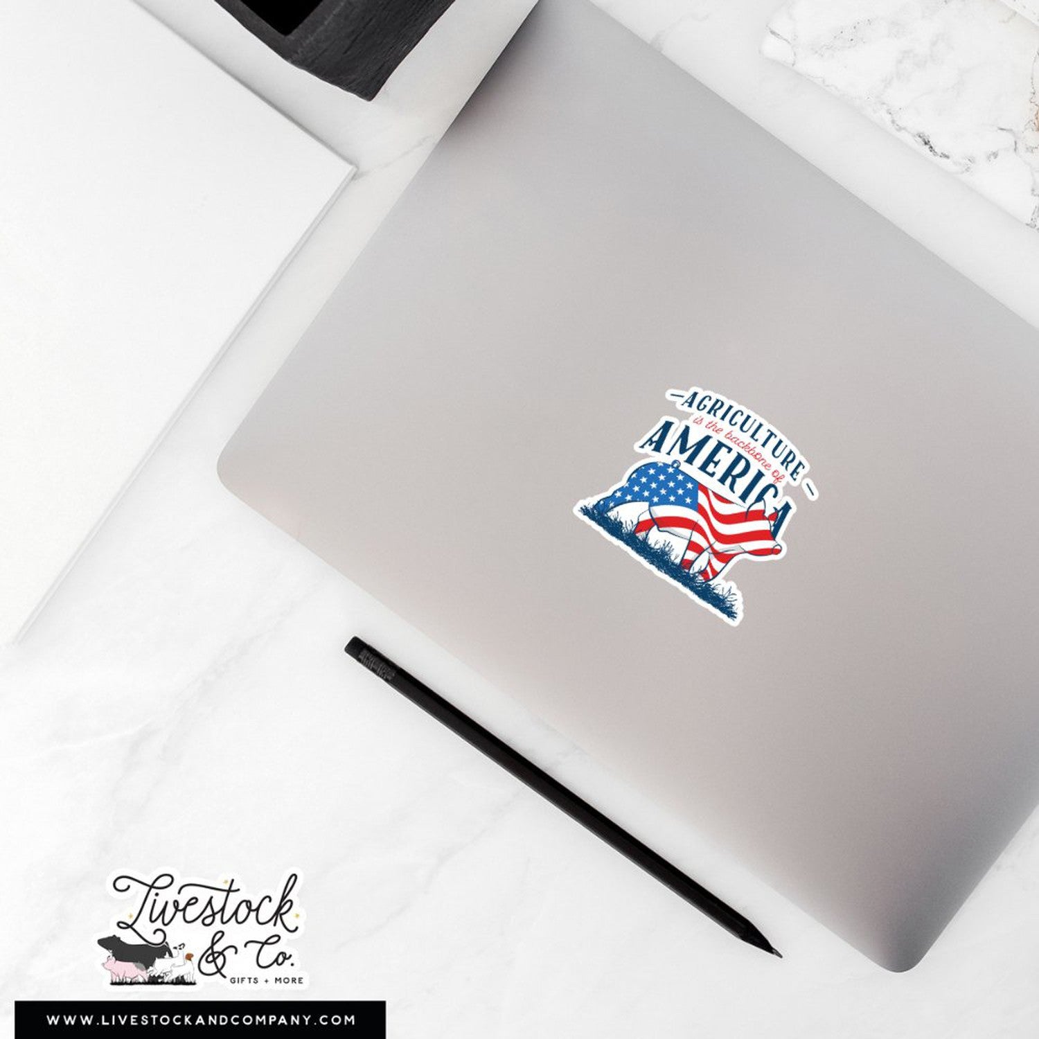 Custom Made Agriculture is the Backbone of America Livestock Stickers Stock Show Livestock - Livestock & Co. Boutique