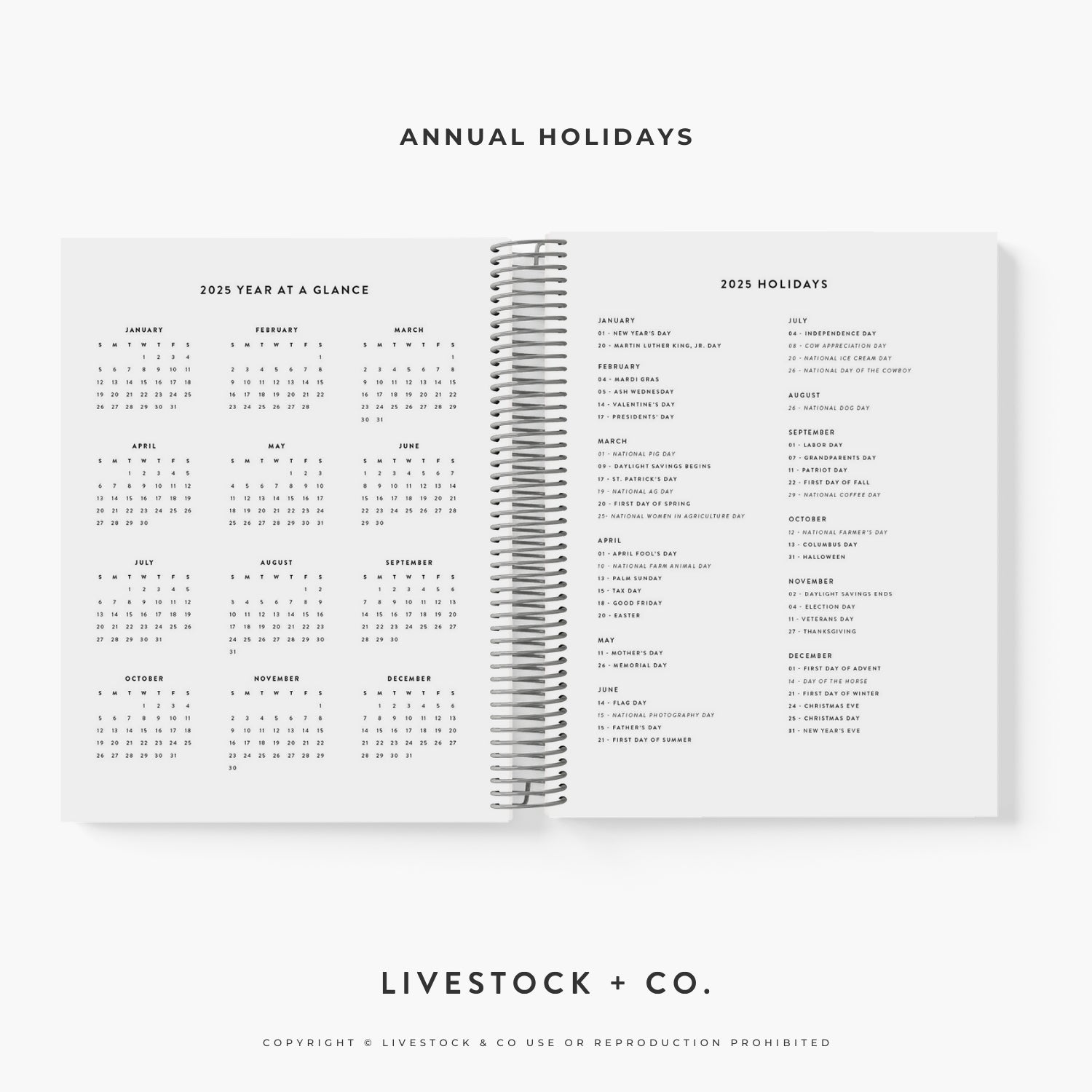 Custom Made Daily Planner - Bold Blooms Stock Show Livestock - Livestock & Co. Boutique