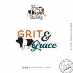 Custom Made Grit & Grace Livestock Stickers Stock Show Livestock - Livestock & Co. Boutique