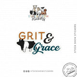 Custom Made Grit & Grace Livestock Stickers Stock Show Livestock - Livestock & Co. Boutique