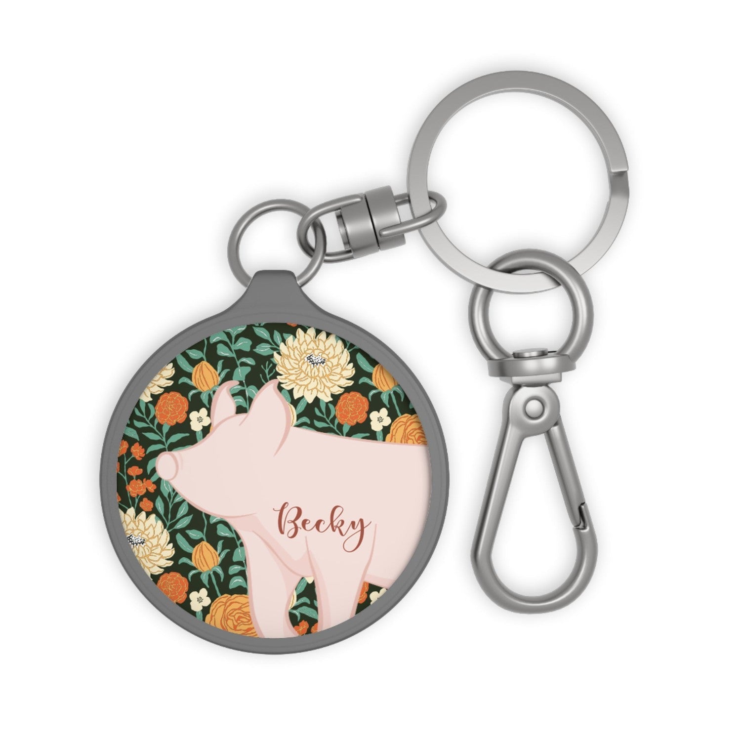 Custom Made Key Chain Tag - Bold Blooms Stock Show Livestock - Livestock & Co. Boutique