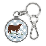 Custom Made Key Chain Tag - Gingham Stock Show Livestock - Livestock & Co. Boutique