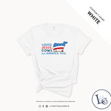 Custom Made Loves Jesus, Cows and America Too - Youth T-Shirt Stock Show Livestock - Livestock & Co. Boutique