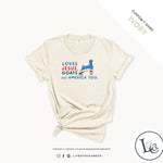 Custom Made Loves Jesus, Goats and America Too - Adult T-Shirt Stock Show Livestock - Livestock & Co. Boutique