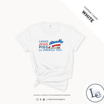 Custom Made Loves Jesus, Pigs and America Too - Adult T-Shirt Stock Show Livestock - Livestock & Co. Boutique