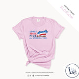 Custom Made Loves Jesus, Pigs and America Too - Youth T-Shirt Stock Show Livestock - Livestock & Co. Boutique
