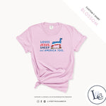 Custom Made Loves Jesus, Sheep and America Too - Youth T-Shirt Stock Show Livestock - Livestock & Co. Boutique