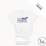 Custom Made Loves Jesus, Steers and America Too - Adult T-Shirt Stock Show Livestock - Livestock & Co. Boutique