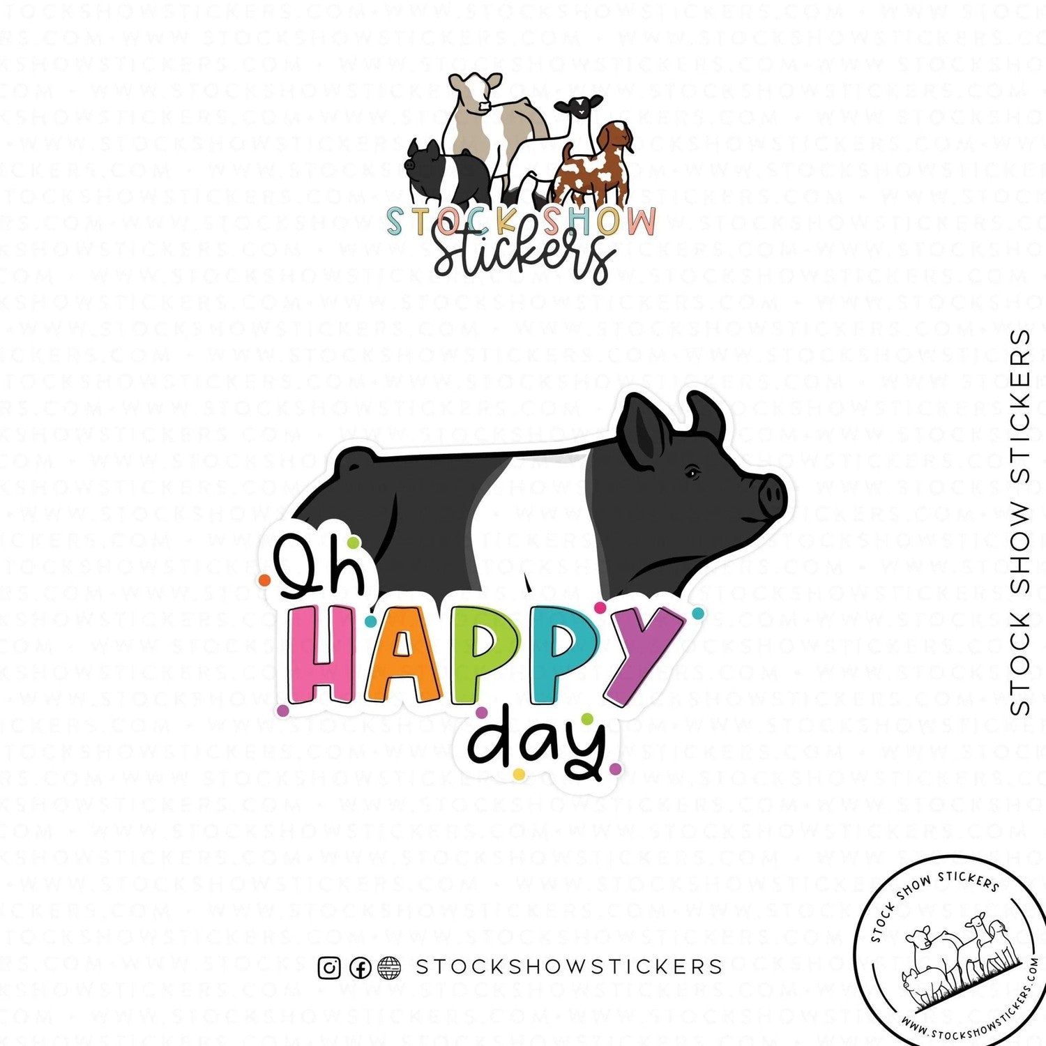 Custom Made Oh Happy Day Livestock Stickers Stock Show Livestock - Livestock & Co. Boutique