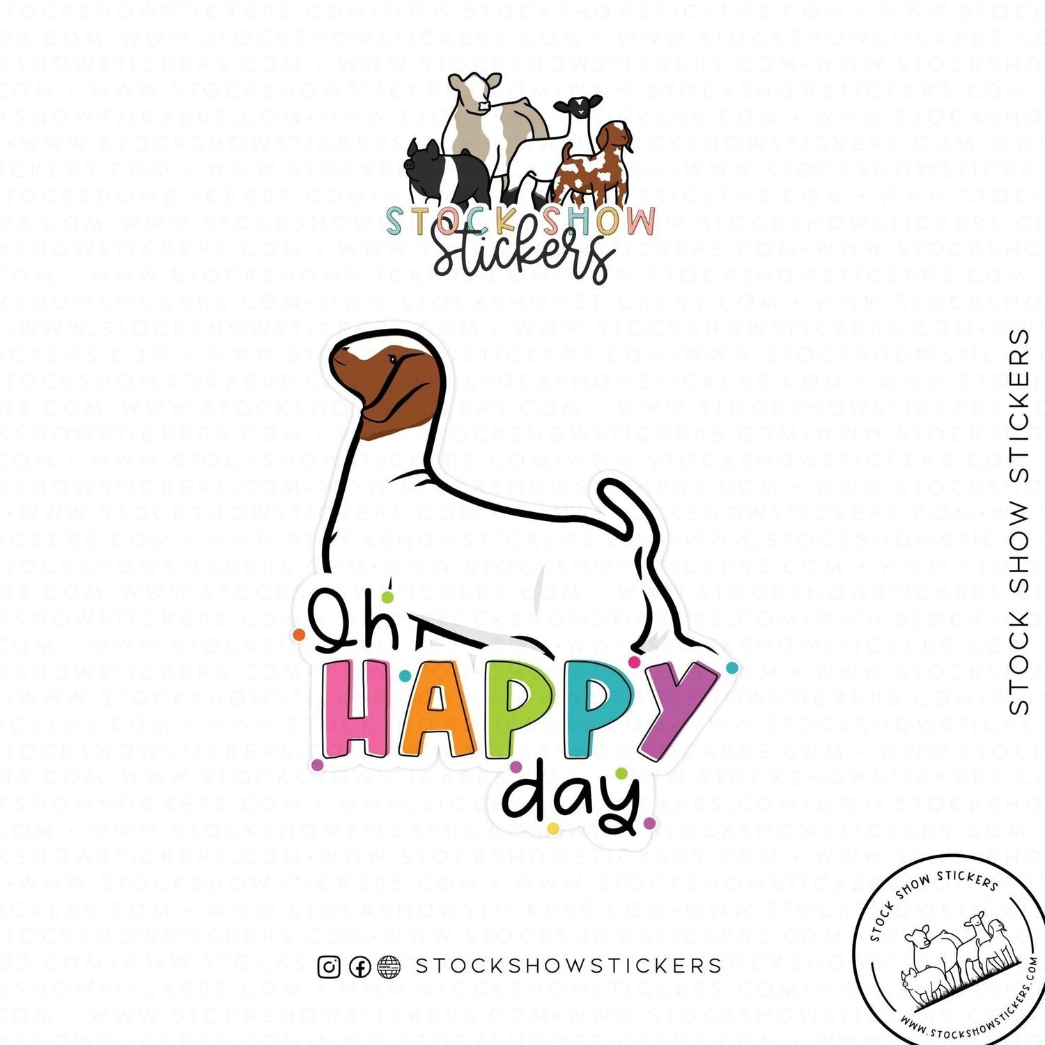 Custom Made Oh Happy Day Livestock Stickers Stock Show Livestock - Livestock & Co. Boutique