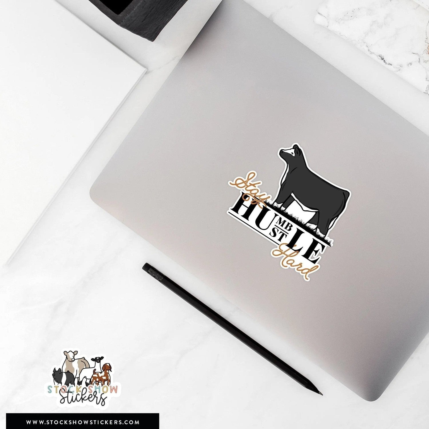Custom Made Stay Humble Hustle Hard Livestock Stickers Stock Show Livestock - Livestock & Co. Boutique