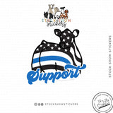 Custom Made Thin Blue Line Support Livestock Stickers Stock Show Livestock - Livestock & Co. Boutique