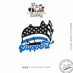 Custom Made Thin Blue Line Support Livestock Stickers Stock Show Livestock - Livestock & Co. Boutique