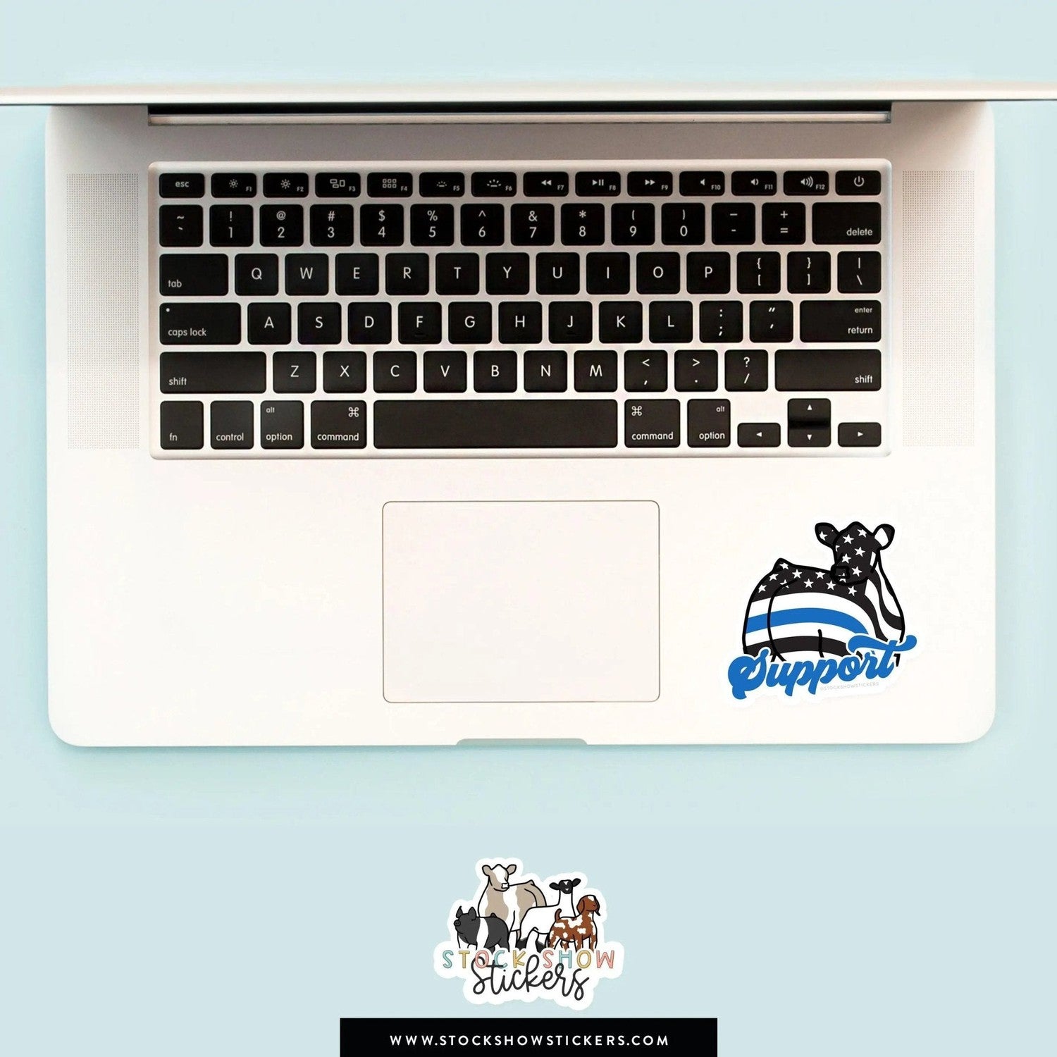 Custom Made Thin Blue Line Support Livestock Stickers Stock Show Livestock - Livestock & Co. Boutique