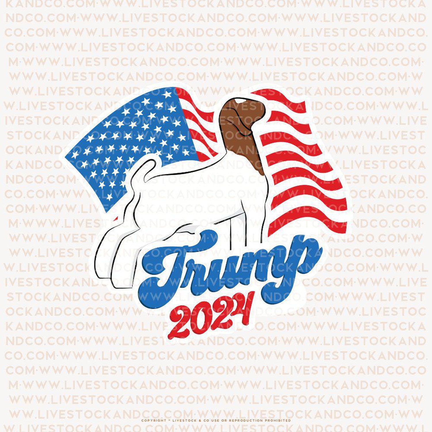 Custom Made Trump 2024 Livestock Stickers Stock Show Livestock - Livestock & Co. Boutique