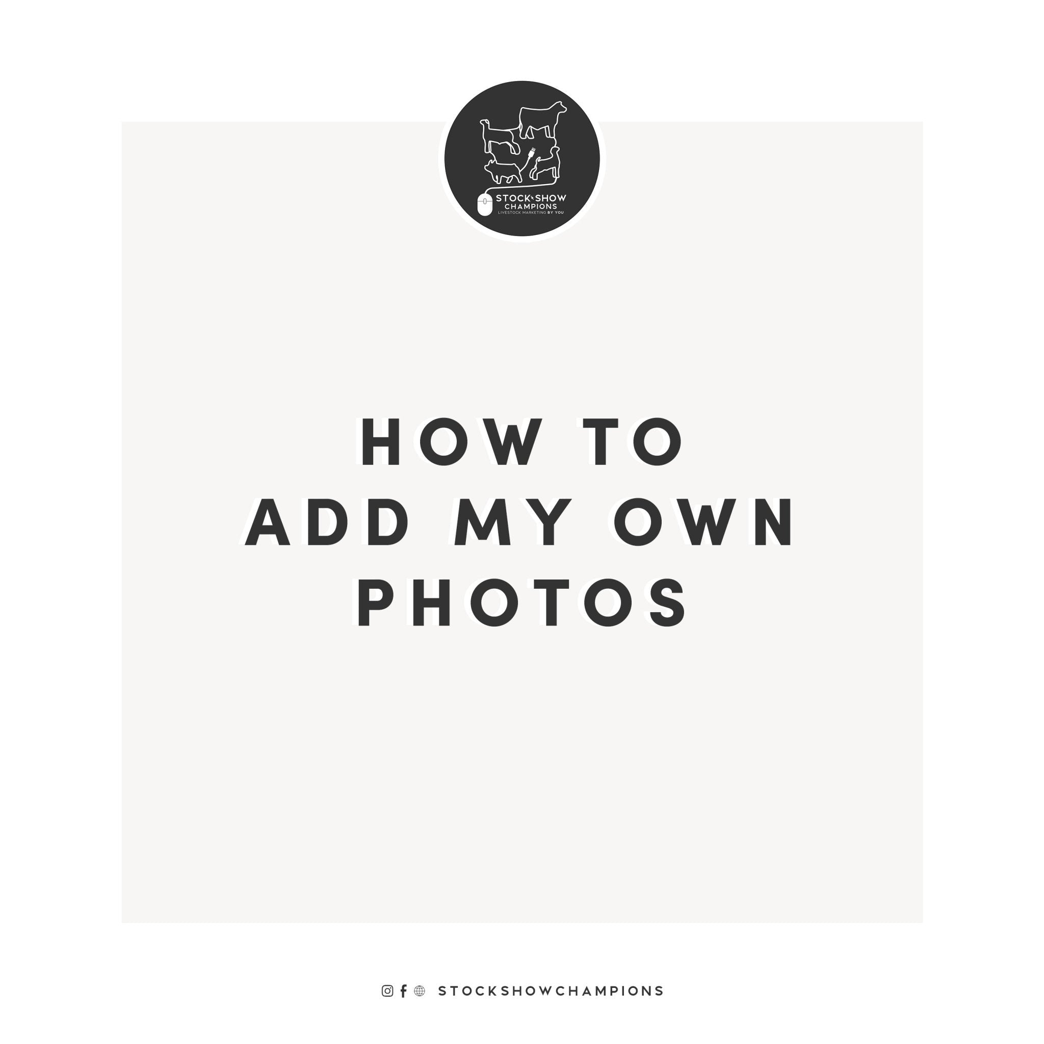 How do I add my own photos? - Livestock & Co.