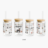 Christmas Livestock Personalized Glass Can