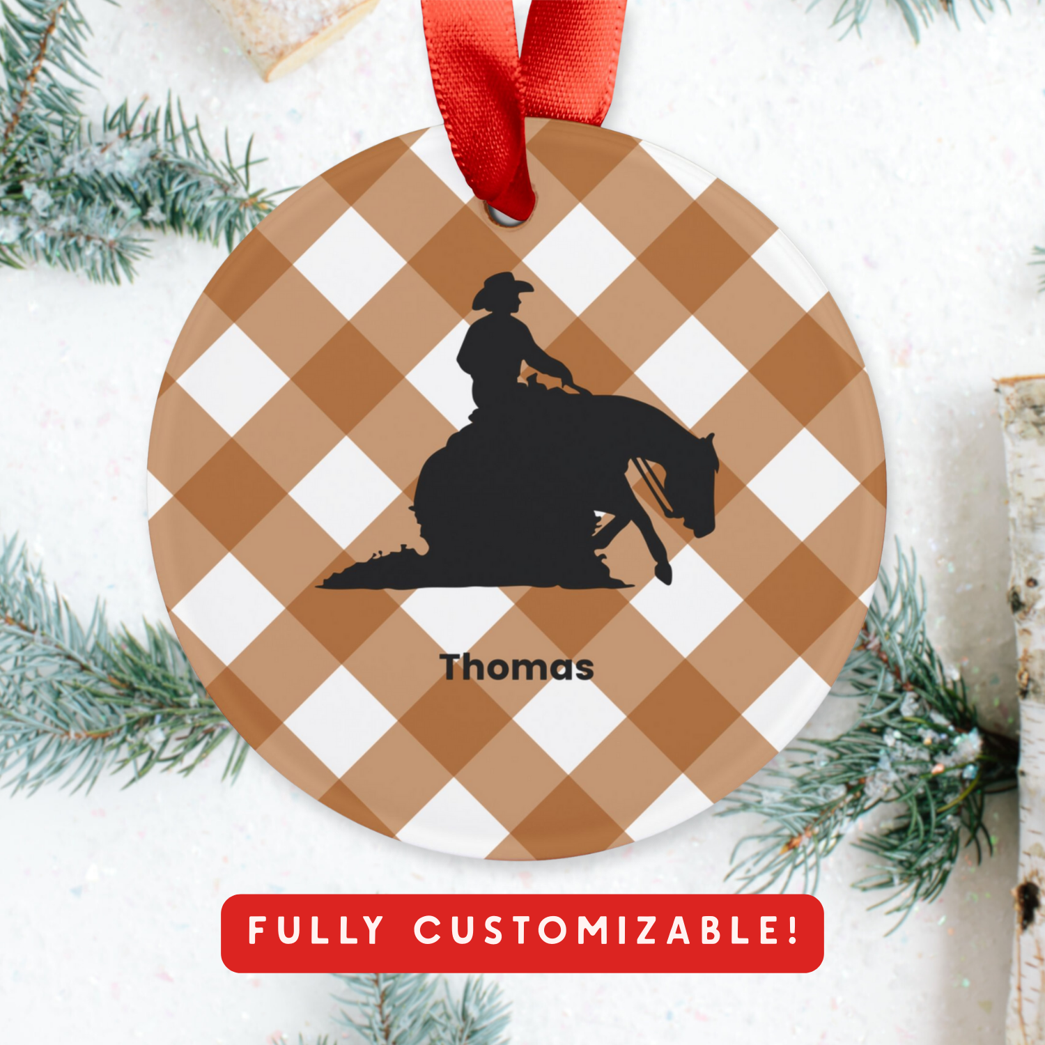 Personalized Horse Christmas Ornament - Custom Equestrian Keepsake
