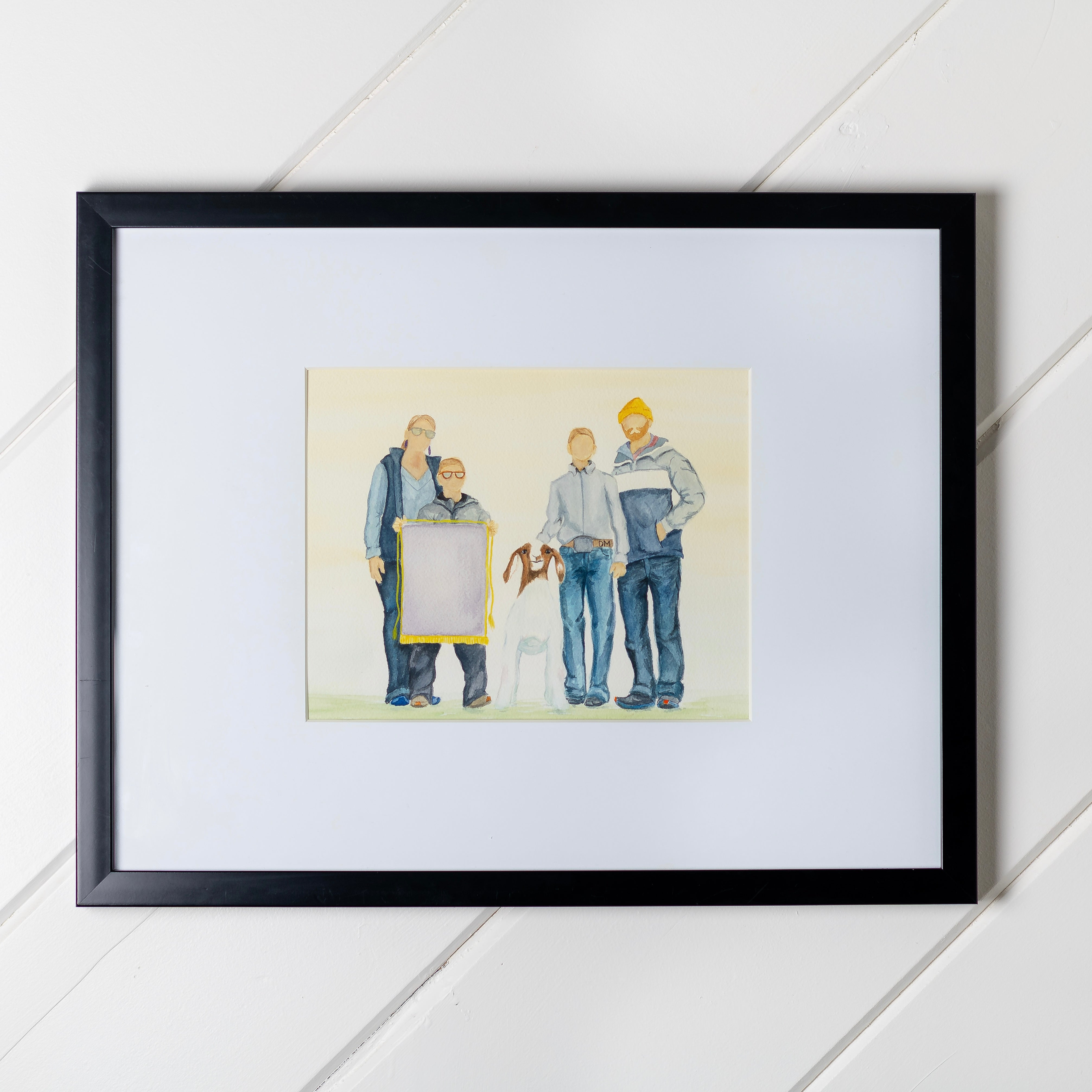 Custom Watercolor Show Livestock Portrait