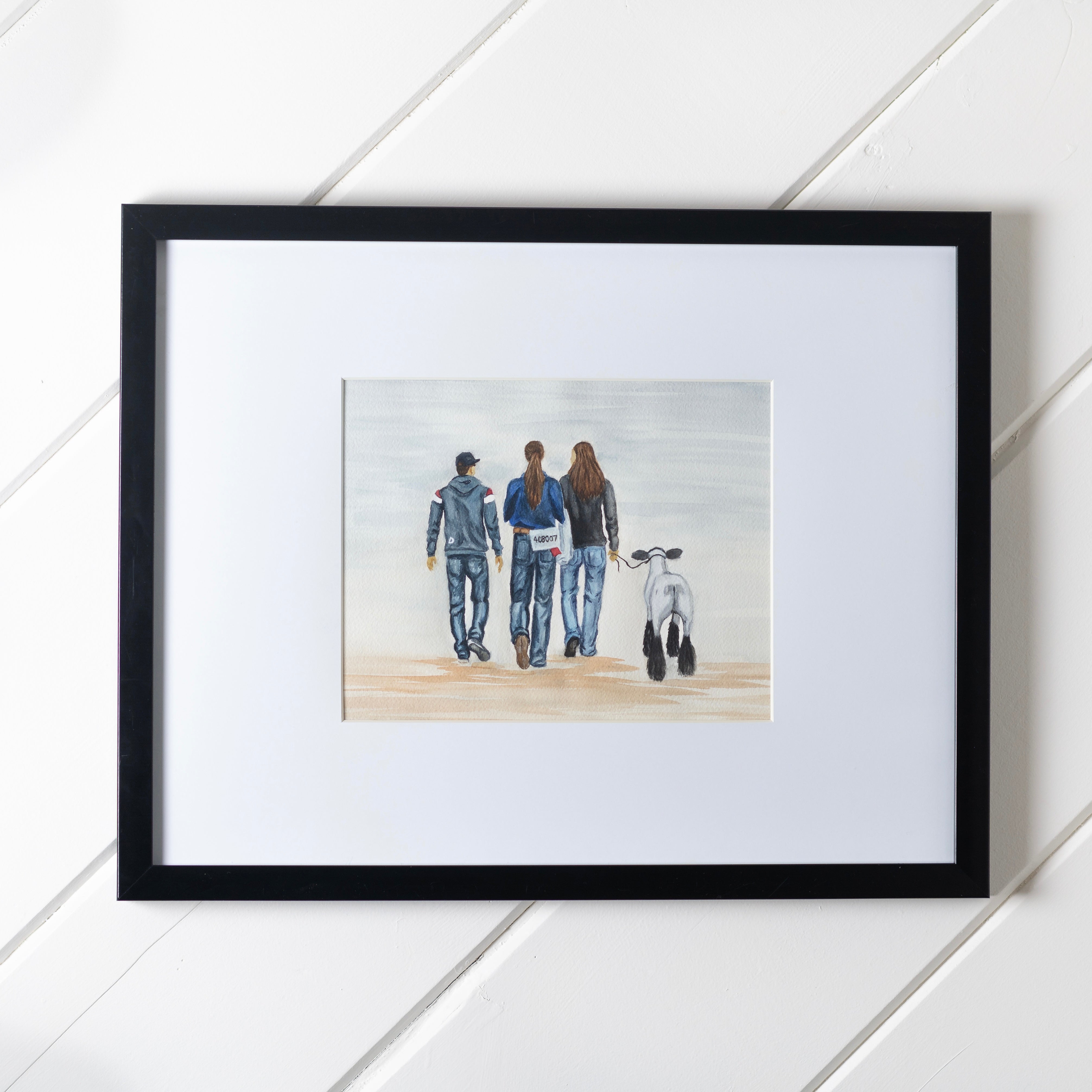 Custom Watercolor Show Livestock Portrait