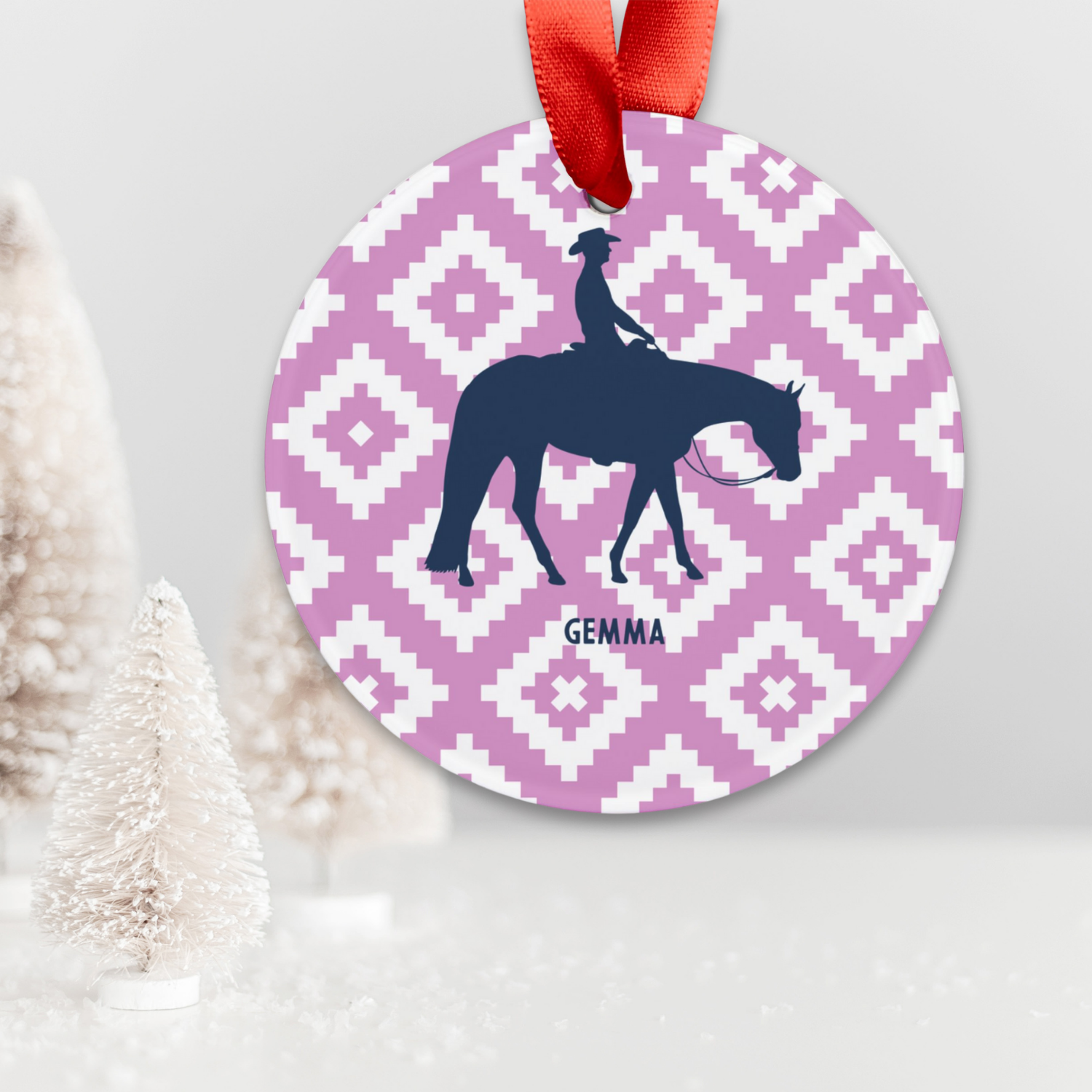 Personalized Horse Christmas Ornament - Custom Equestrian Keepsake