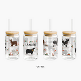 Christmas Livestock Personalized Glass Can