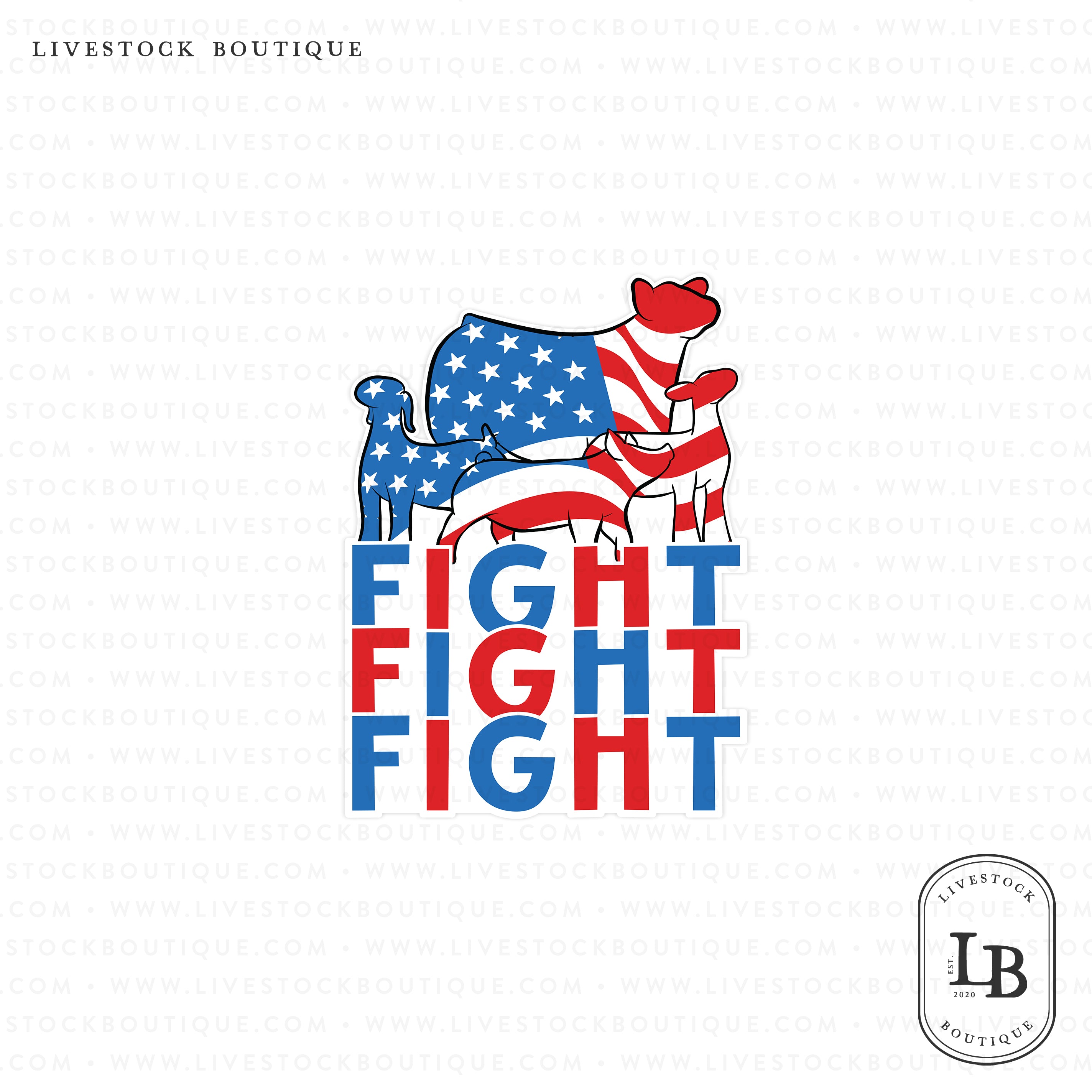 Fight, Fight, Fight Livestock Sticker