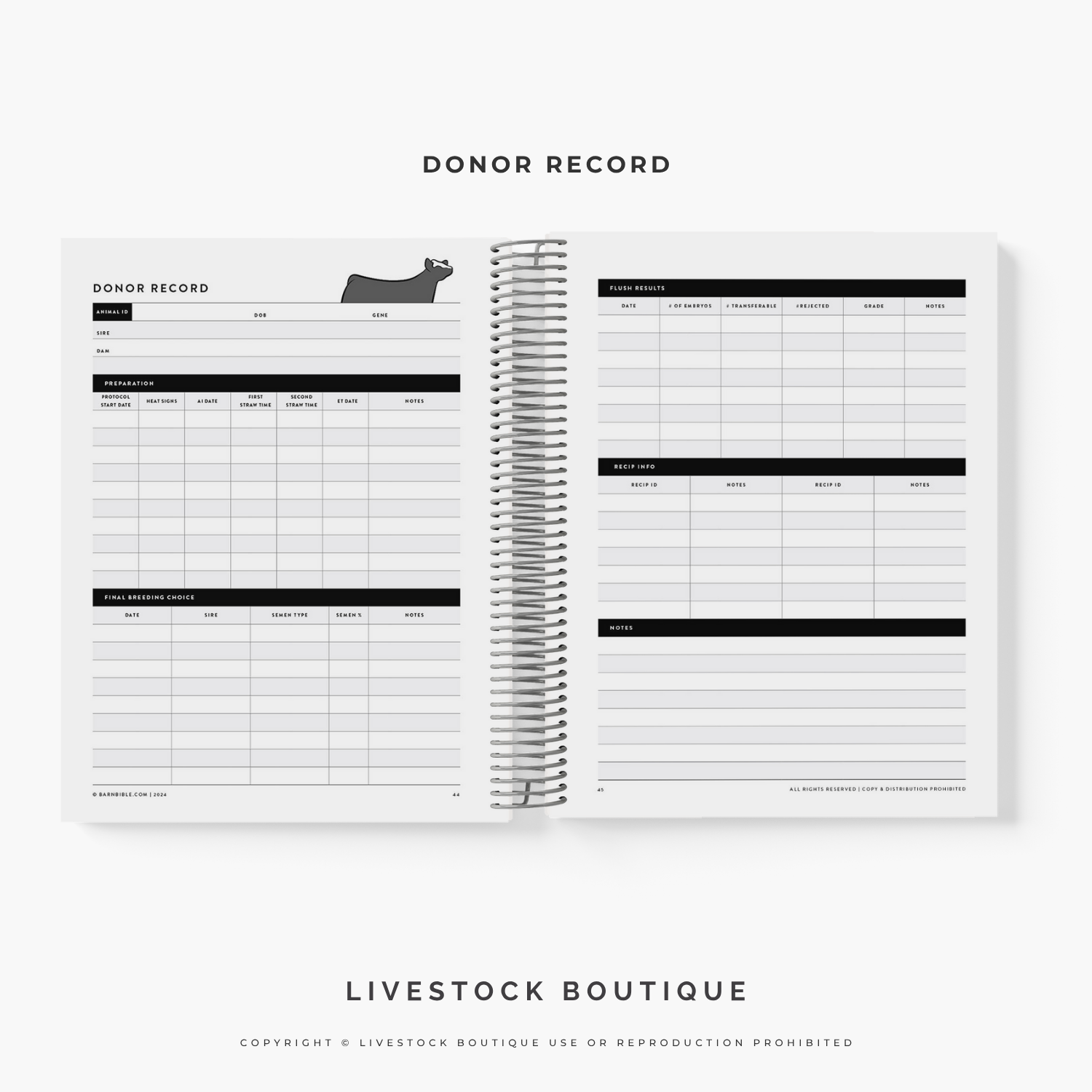 Personalized Barn Bible™ Donor & Recip Planner