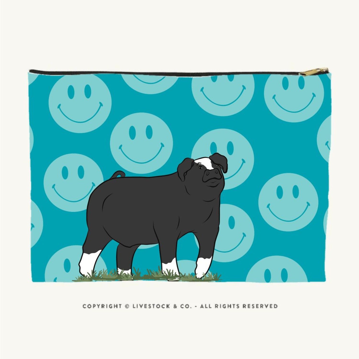 Custom Made Accessory Bag Flat Design - Signature Patterns Stock Show Livestock - Livestock &amp; Co. Boutique
