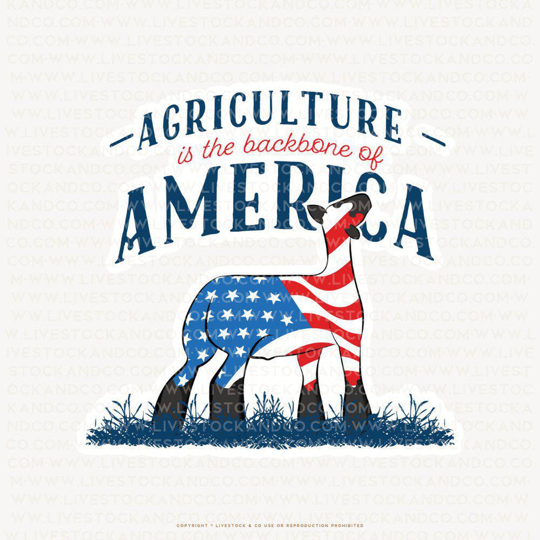 Custom Made Agriculture is the Backbone of America Livestock Stickers Stock Show Livestock - Livestock &amp;amp; Co. Boutique