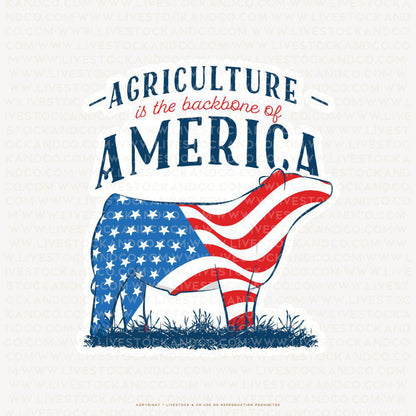 Custom Made Agriculture is the Backbone of America Livestock Stickers Stock Show Livestock - Livestock &amp;amp; Co. Boutique