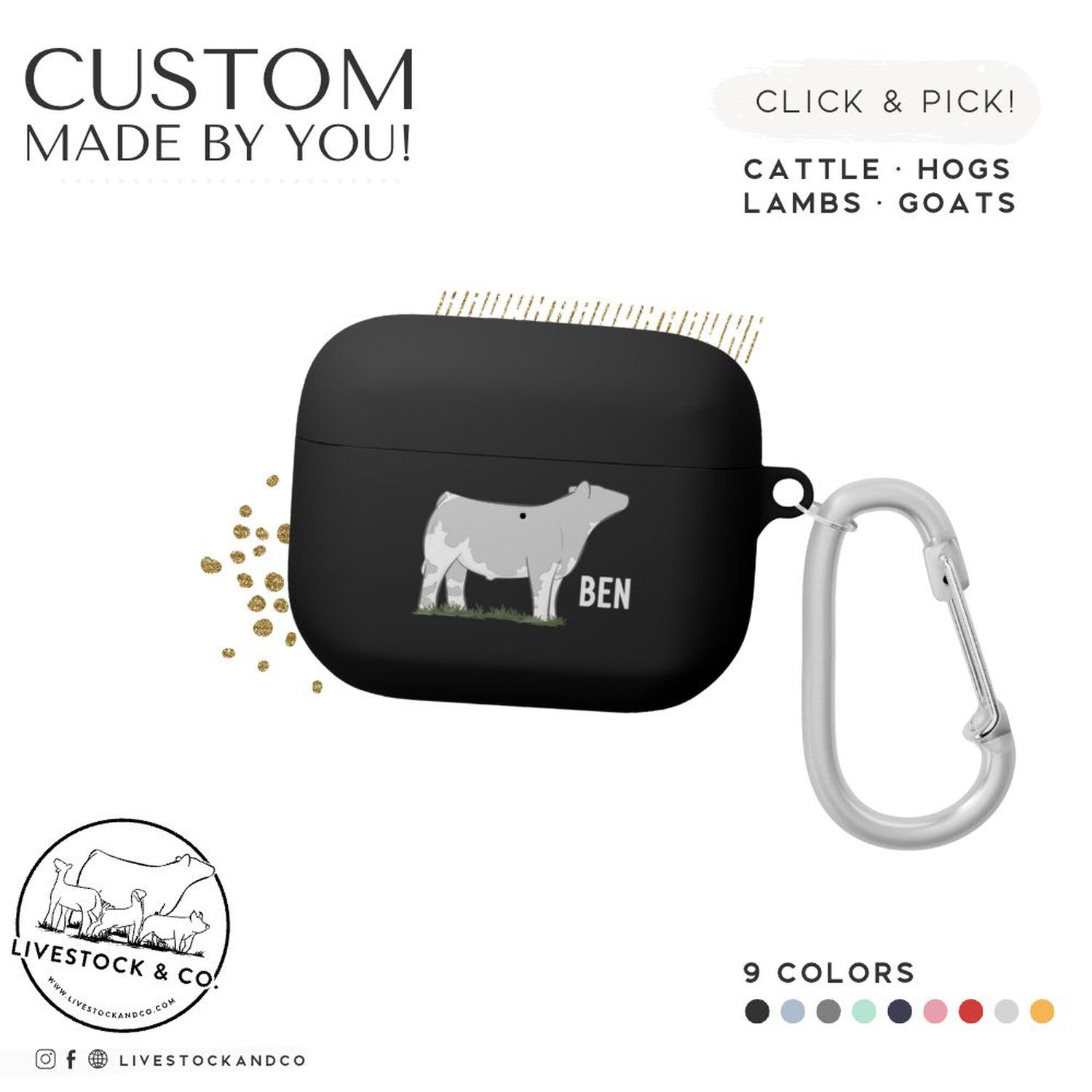 Custom Made AirPod Pro Case Stock Show Livestock - Livestock &amp; Co. Boutique