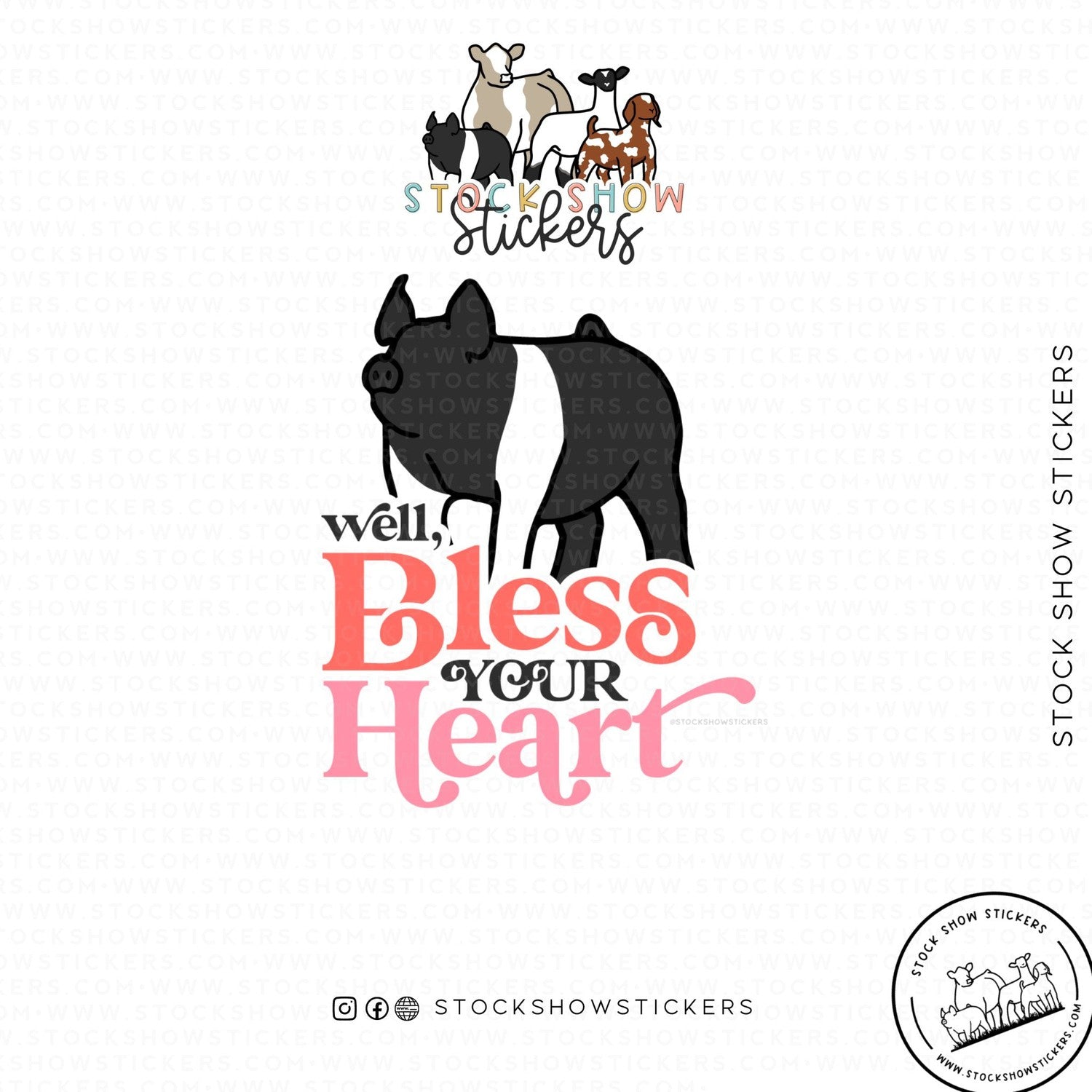 Custom Made Bless Your Heart Livestock Stickers Stock Show Livestock - Livestock &amp; Co. Boutique