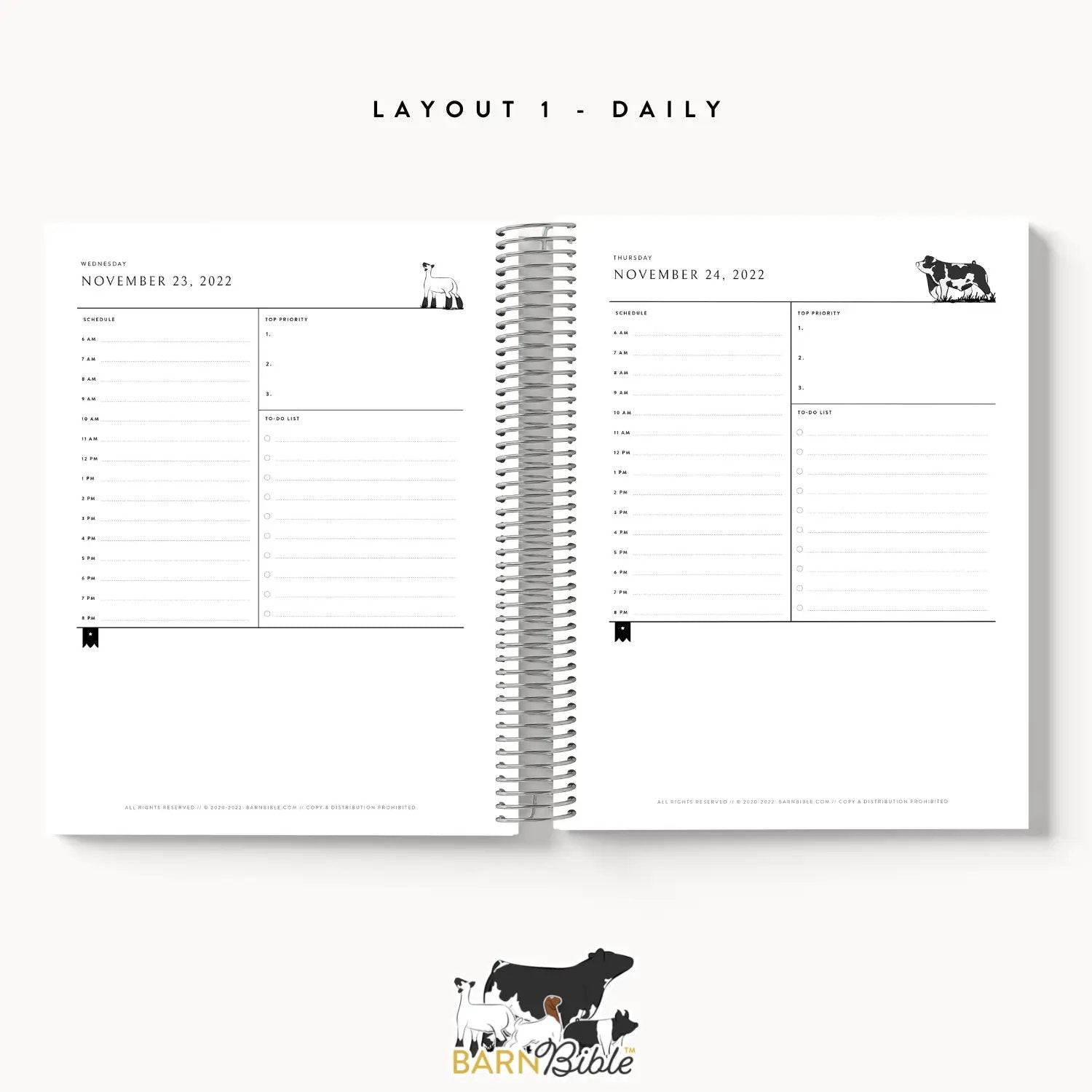 Custom Made Daily Planner - Bold Blooms Stock Show Livestock - Livestock &amp; Co. Boutique
