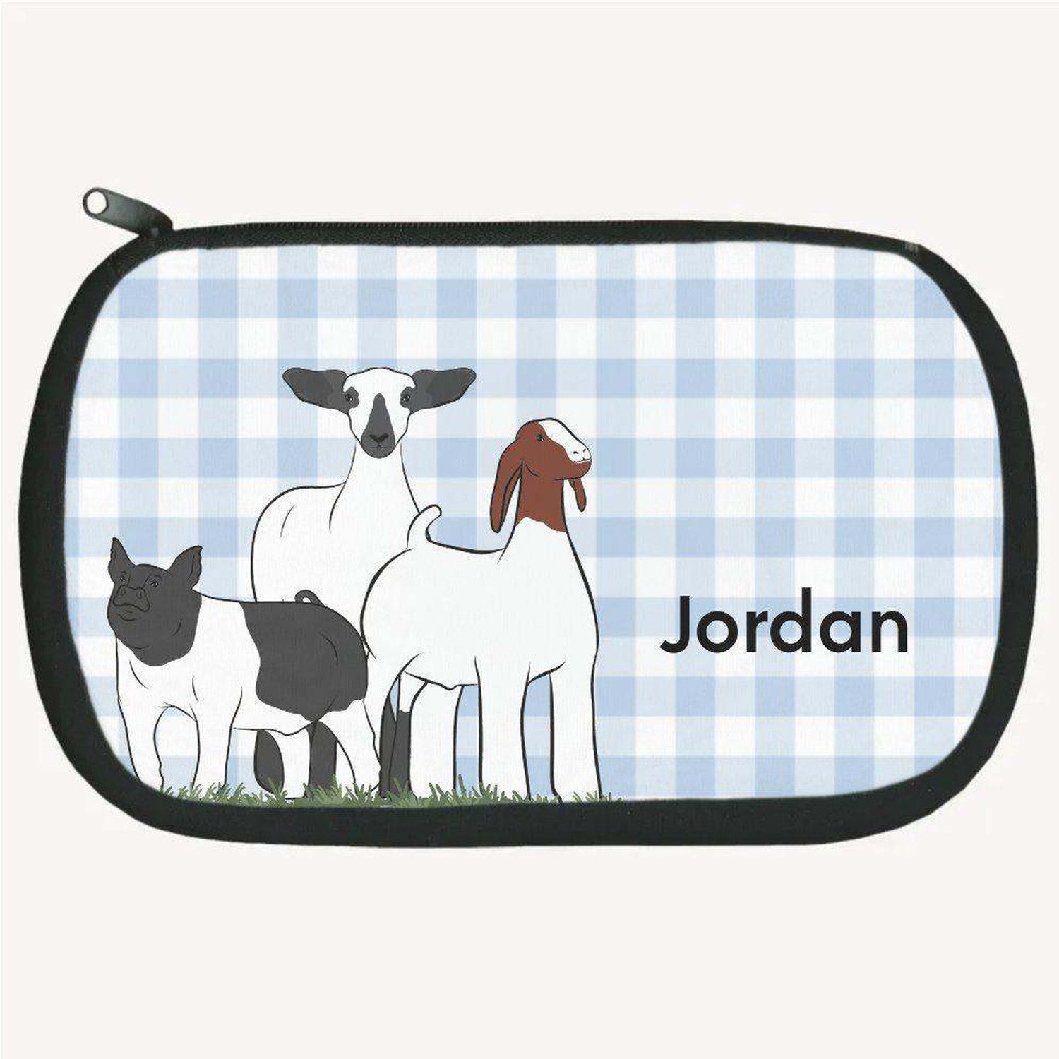 Custom Made Everything Pouch - Gingham Stock Show Livestock - Livestock &amp; Co. Boutique