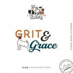 Custom Made Grit & Grace Livestock Stickers Stock Show Livestock - Livestock &amp; Co. Boutique