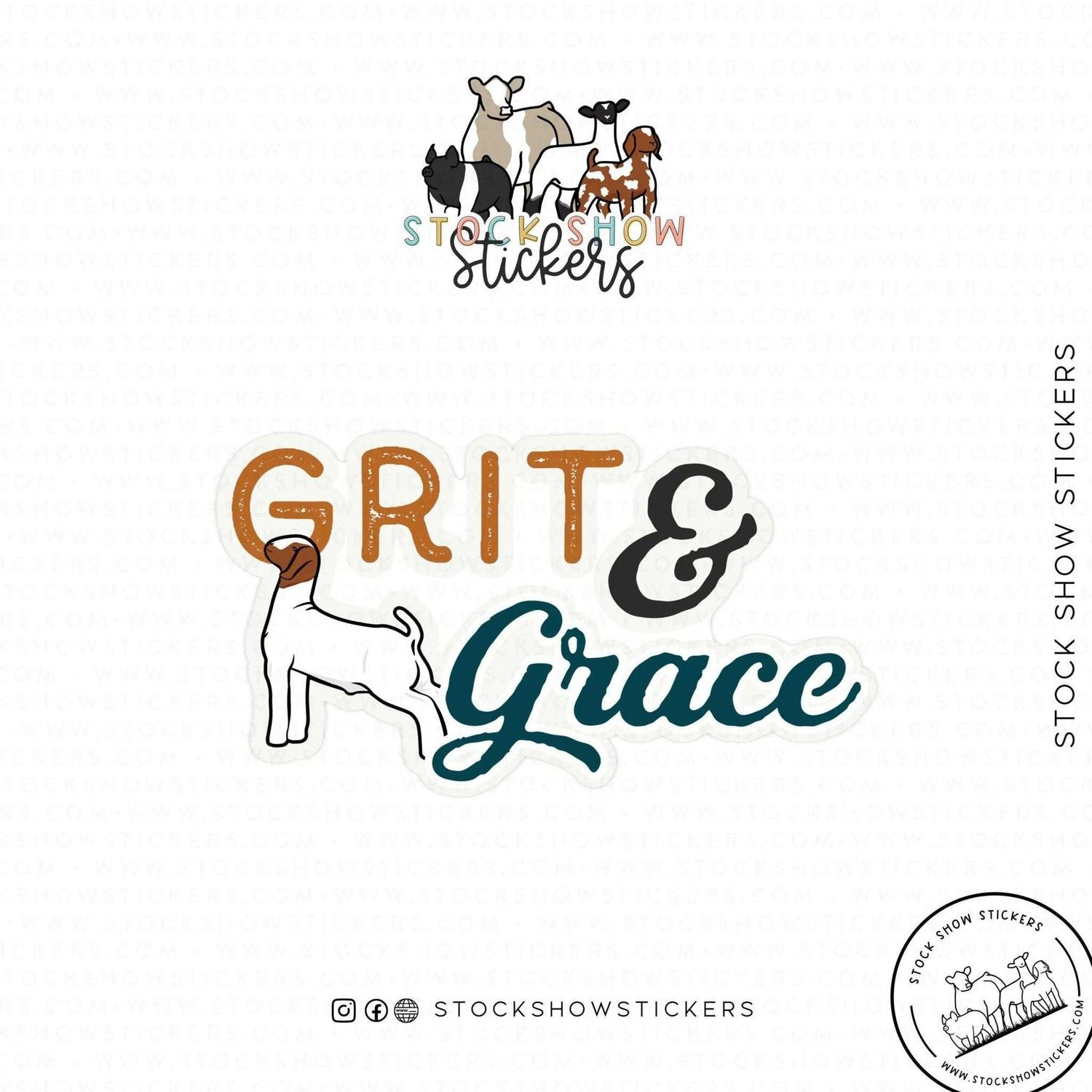 Custom Made Grit & Grace Livestock Stickers Stock Show Livestock - Livestock &amp; Co. Boutique