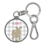 Custom Made Key Chain Tag - Gingham Stock Show Livestock - Livestock &amp; Co. Boutique