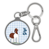 Custom Made Key Chain Tag - Gingham Stock Show Livestock - Livestock &amp; Co. Boutique