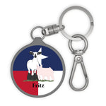 Custom Made Key Chain Tag - Patriotic Design Stock Show Livestock - Livestock &amp; Co. Boutique