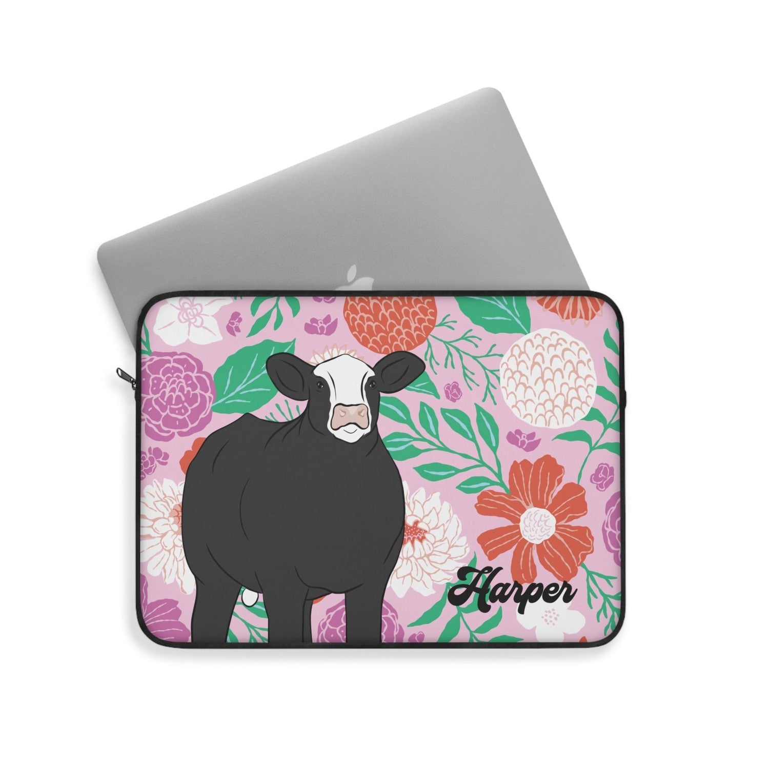Custom Made Laptop Sleeve - Bold Blooms Stock Show Livestock - Livestock &amp; Co. Boutique