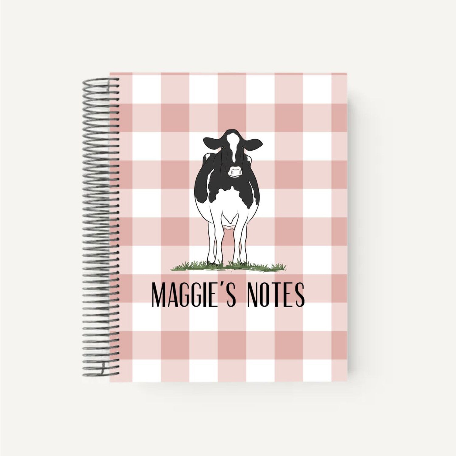 Custom Made Large Spiral Notebook - Gingham Stock Show Livestock - Livestock &amp; Co. Boutique