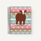 Custom Made Large Spiral Notebook - Serape Stock Show Livestock - Livestock &amp; Co. Boutique