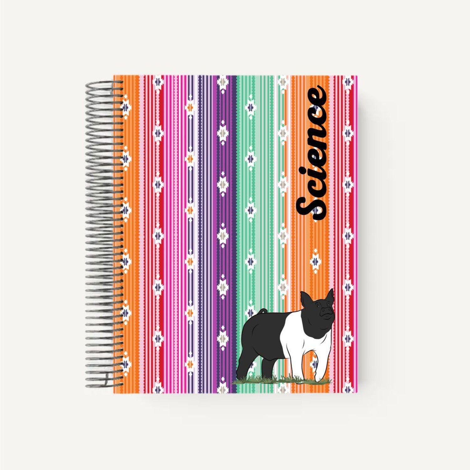 Custom Made Large Spiral Notebook - Serape Stock Show Livestock - Livestock &amp;amp; Co. Boutique