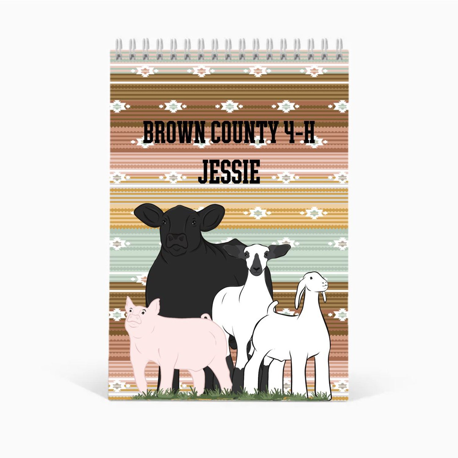 Custom Made Livestock Judging Steno Notebook - Serape Stock Show Livestock - Livestock &amp; Co. Boutique