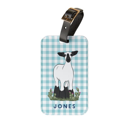 Custom Made Luggage Tag - Gingham Stock Show Livestock - Livestock &amp;amp; Co. Boutique