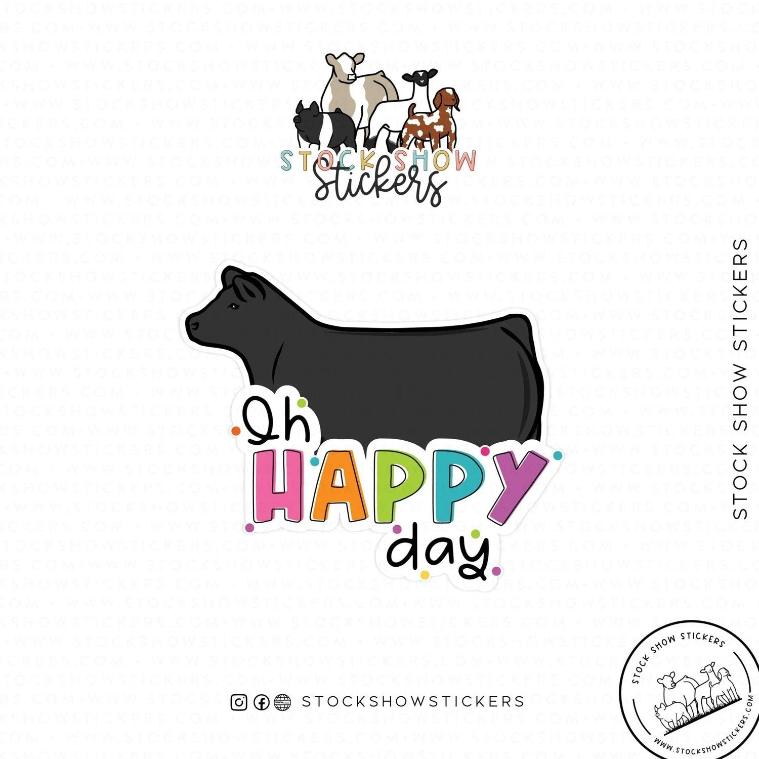 Custom Made Oh Happy Day Livestock Stickers Stock Show Livestock - Livestock &amp; Co. Boutique