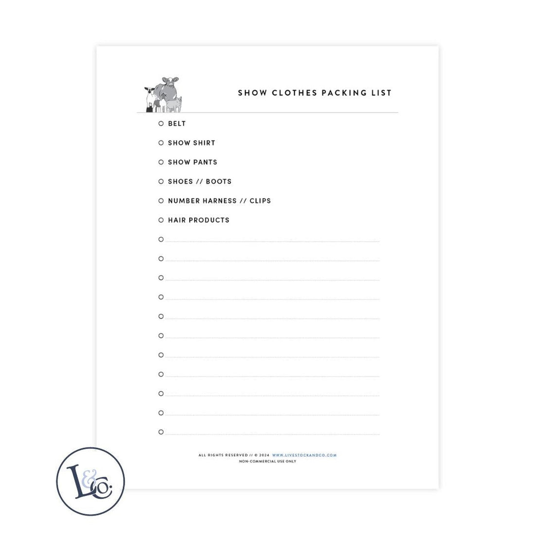 Custom Made Packing List - Show Clothes Stock Show Livestock - Livestock &amp;amp; Co. Boutique